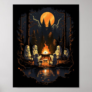 Vintag Ghost und Skelett Beängstigend Skelett Skel Poster