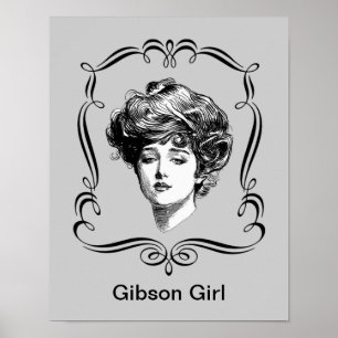 Vintag Gibson Girl Art Poster