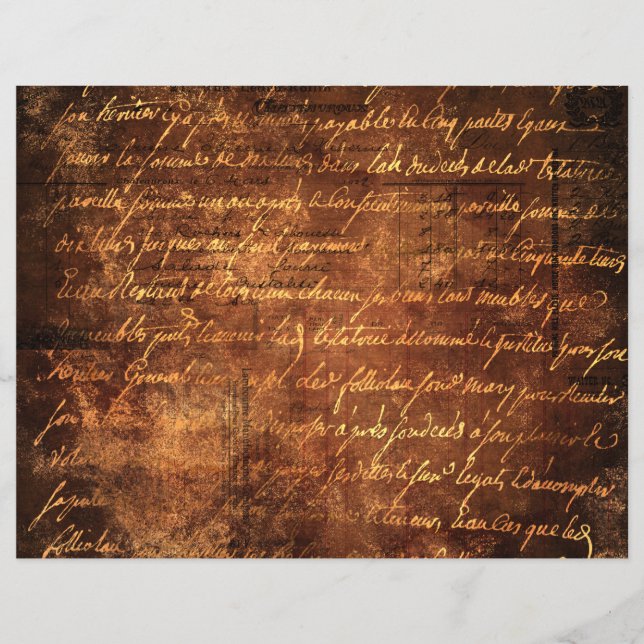 Vintag Gilded Brown Gold Scrapbook Paper, elegant (Vorderseite)