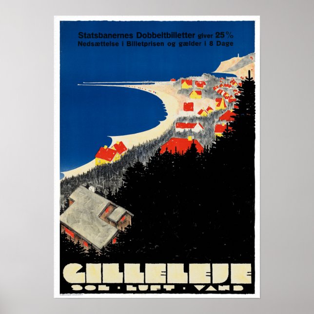 Vintag Gilleleje Dänemark Travel Poster (Vorne)