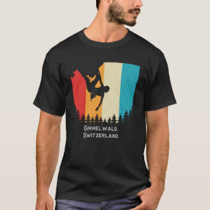 Vintag Gimmelwald Schweiz Wandern neben dem Wasser T-Shirt