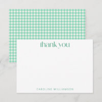 Vintag Gingham Kariert Minze Green Personalisiert