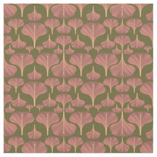 Vintag Gingko Green Floral Muster Stoff