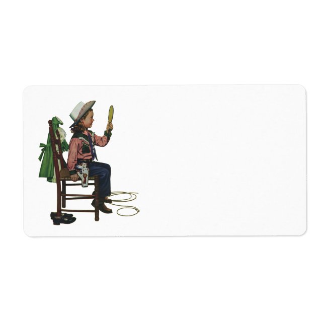 Vintag Girl Cowgirl Schauspielerin Mirror Sie ist  (Vorne)