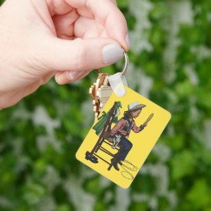 Vintag Girl Cowgirl Schauspielerin Mirror Sie ist  Schlüsselanhänger