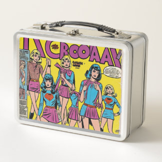 Vintag Girl Gang Lunchbox, Lady Superheros Metall Brotdose