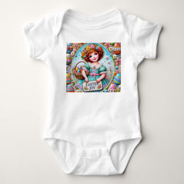 VINTAG GIRL Ostereier ~ Ostern JOY~ Baby Strampler (Vorderseite)