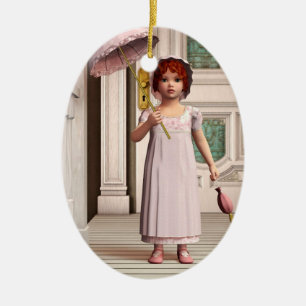 Vintag Girl - Sweet Retro Viktorianische Art Keramikornament