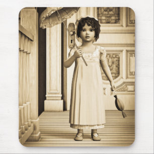 Vintag Girl - Sweet Retro Viktorianische Art Mousepad