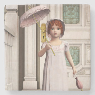 Vintag Girl - Sweet Retro Viktorianische Art Steinuntersetzer