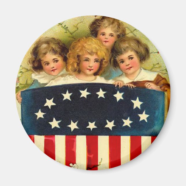Vintag Girls Round Magnet (Vorne)