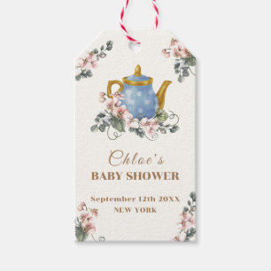 Vintag Girly Wildblume Tea Baby Dusche Geschenkanhänger