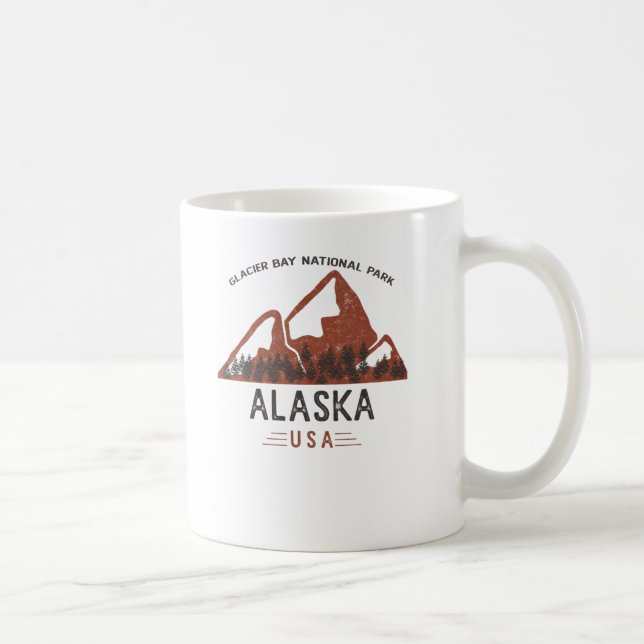 Vintag Glacier Bay Nationalpark Alaska Kaffee Mu Kaffeetasse (Rechts)