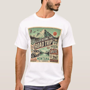 Vintag Glacier National Park Road Trip: Montana T-Shirt