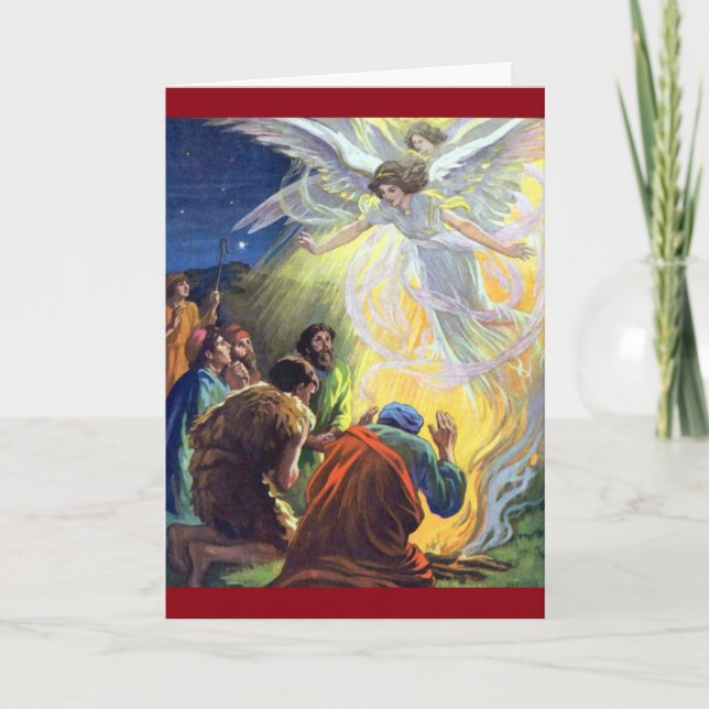 Vintag Glad Tidings Feiertagskarte (Vorderseite)