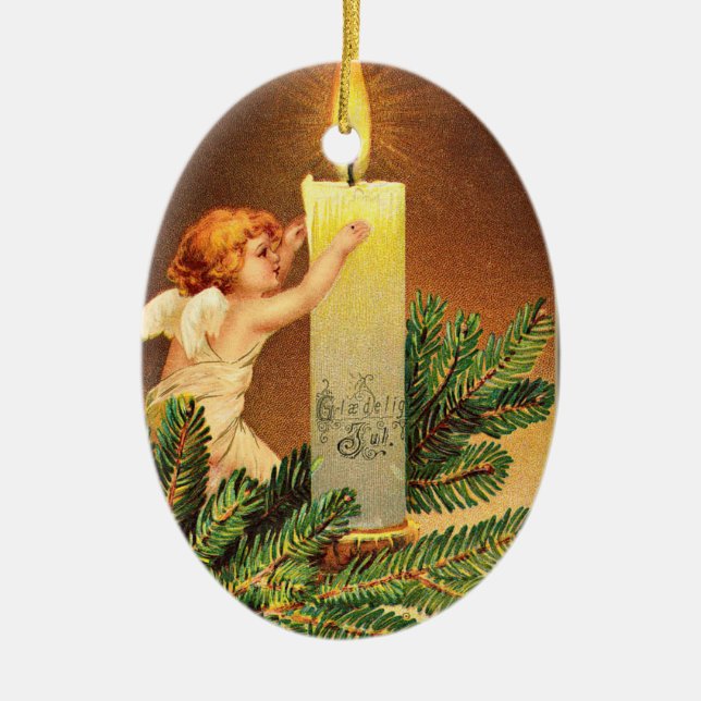 Vintag, Glaedelig, Norwegisch 1906, Keramik Ornament (Vorne)