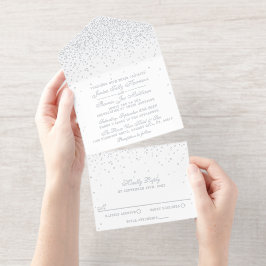 Vintag Glam Confetti Wedding Real Foil gepresst All-in-One-Einladung