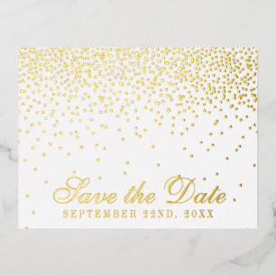 Vintag Glam Confetti Wedding speichern das Datum Folie Einladungspostkarte