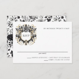 Vintag Glam Floral RSVP Karte