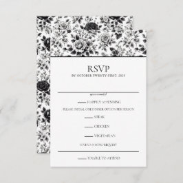 Vintag Glam Floral RSVP Karte