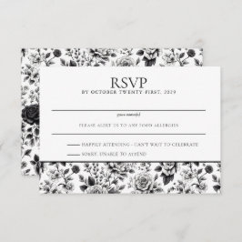 Vintag Glam Floral RSVP Karte