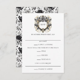 Vintag Glam Floral RSVP Karte