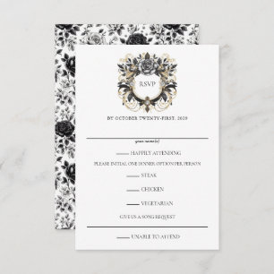 Vintag Glam Floral RSVP Karte