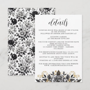 Vintag Glam Floral Wedding Begleitkarte