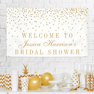 Vintag Glam Gold Confetti Brautparty Banner