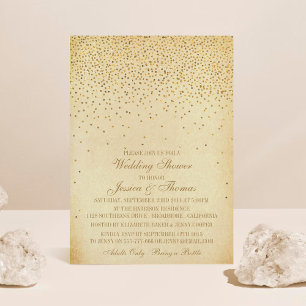 Vintag Glam Gold Confetti Polterabend Einladung