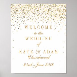 Vintag Glam Gold Confetti Wedding Begrüßungszeiche Poster