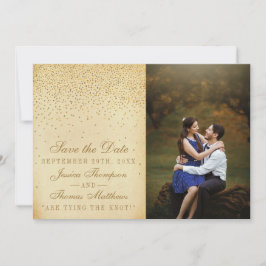 Vintag Glam Gold Confetti Wedding Foto Save The Date