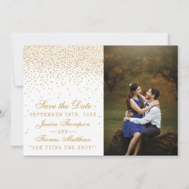 Vintag Glam Gold Confetti Wedding Foto Save The Date