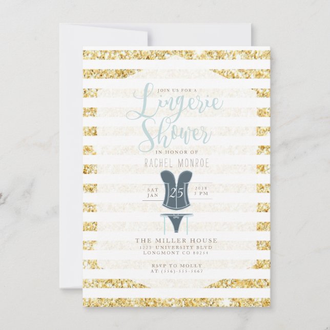 Vintag Glam Lingerie Dusche einladen Einladung (Vorderseite)