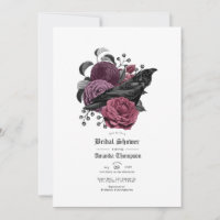 Vintag Glam Mauve Raven Gothic Brautparty