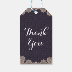 Vintag Glam Romantische Spitze Lila Elegante Hochz Geschenkanhänger