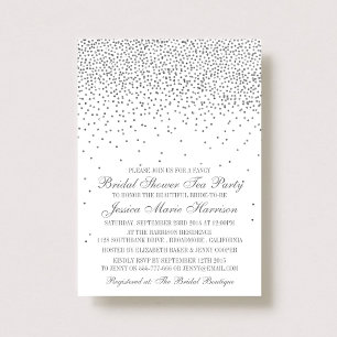 Vintag Glam Silver Confetti Brautparty Einladung