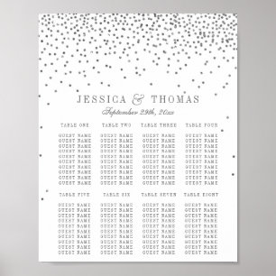 Vintag Glam Silver Confetti Hochzeitstabelle Poster