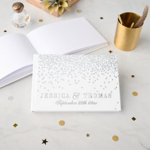 Vintag Glam Silver Confetti Wedding Collection Gästebuch