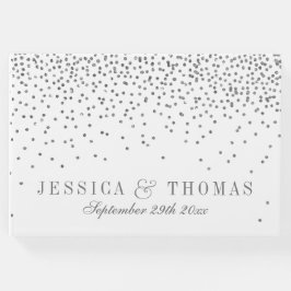 Vintag Glam Silver Confetti Wedding Collection Gästebuch