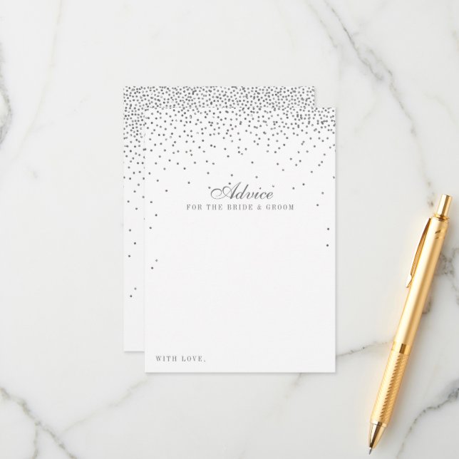 Vintag Glam Silver Confetti Wedding Collection Hinweiskarte (Vorderseite/Rückseite Beispiel)