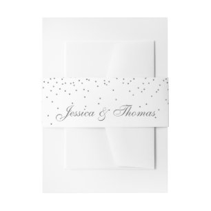Vintag Glam Silver Confetti Wedding Einladungsbanderole