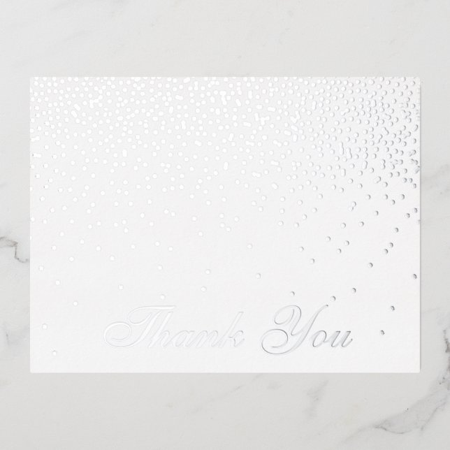 Vintag Glam Silver Confetti Wedding Folie Einladungspostkarte (Vorderseite)