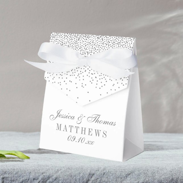 Vintag Glam Silver Confetti Wedding Geschenkschachtel (Von Creator hochgeladen)
