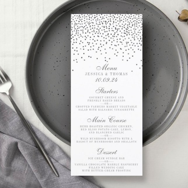 Vintag Glam Silver Confetti Wedding Karten (Von Creator hochgeladen)