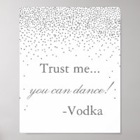 Vintag Glam Silver Confetti Wedding Party-Zeichen