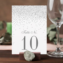 Vintag Glam Silver Confetti Wedding Tischnummer