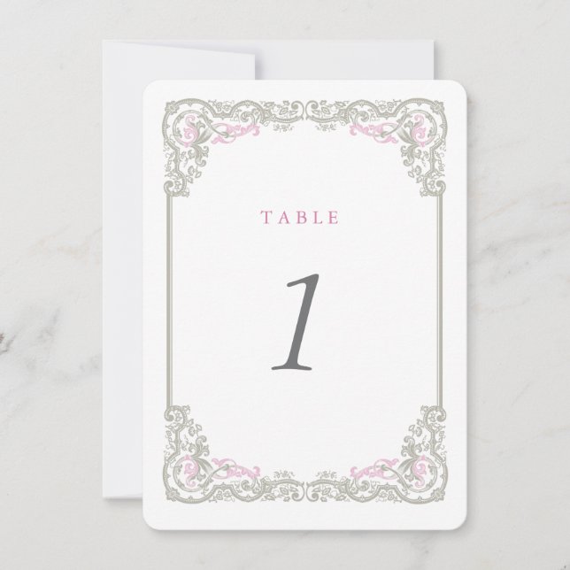 Vintag Glam Tischnummer Cards (Vorderseite)
