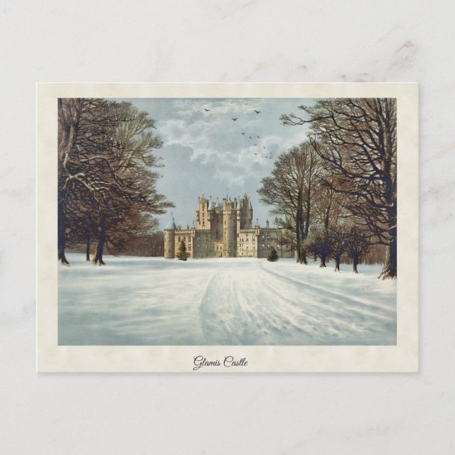 Vintag Glamis Castle Forfar Scotland Postkarte (Vorderseite)
