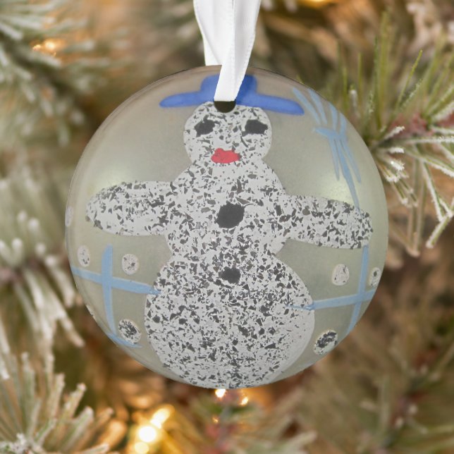 Vintag Glass Weihnachtsball Schneemann Hand bemalt Ornament (Baum)
